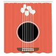 thumbnail image 3 of Ambesonne Bar Shower Curtain, Acoustic Guitar Wine Glasses, 69"Wx75"L, Salmon White, 3 of 5