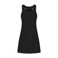 thumbnail image 3 of qolati Black Tank Dresses for women 2024 Summer Casual Sleeveless Scoop Neck A Line Mini Dress Comfy Loose Fit Swing Vacation Beach Sundress, 3 of 6