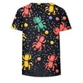 thumbnail image 4 of QQAMB Mardi Gras Shirt for Women Crewneck Carnival Outfits Holiday Party Short Sleeve Graphic Tees Multicolor 3XL, 4 of 6