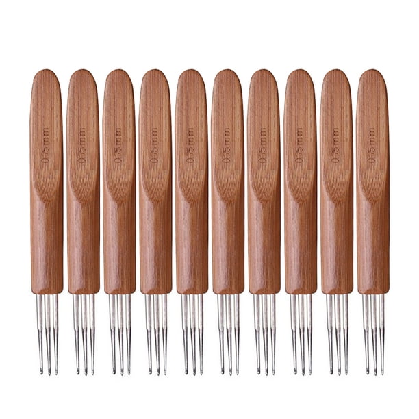 Bewildely 10 Uds ganchos de ganchillo mango de bambú alúmina ganchos de ganchillo juego de agujas de tejer 2,5-6mm ganchillo para tejer herramienta de Decoración del hogar 3 cabezas 0.75 mm Bewildely HA006418-15