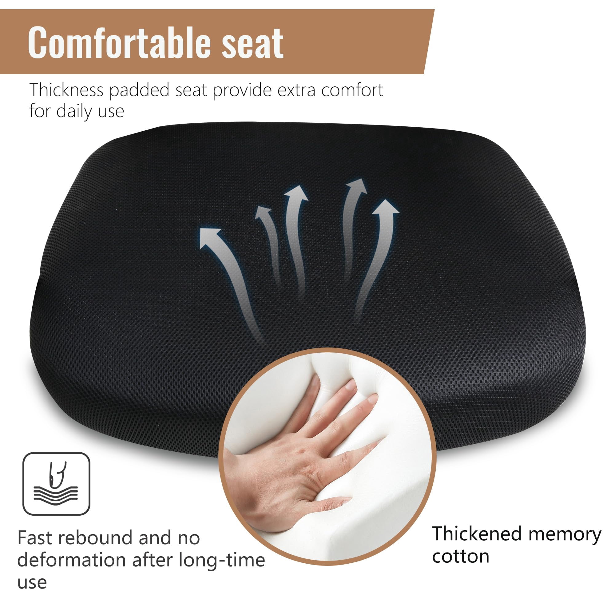 FDW Ergonomic Office Chair, Swivel Rolling, Lumbar Support for Men, Women(Black)
