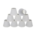 thumbnail image 1 of Aspen Creative 32103-9 Small Hardback Empire Shape Chandelier Clip-On Lamp Shade Set (9 Pack), Transitional Design in White, 6" Bottom Width (3" x 6" x 5"), White Linen, 1 of 10