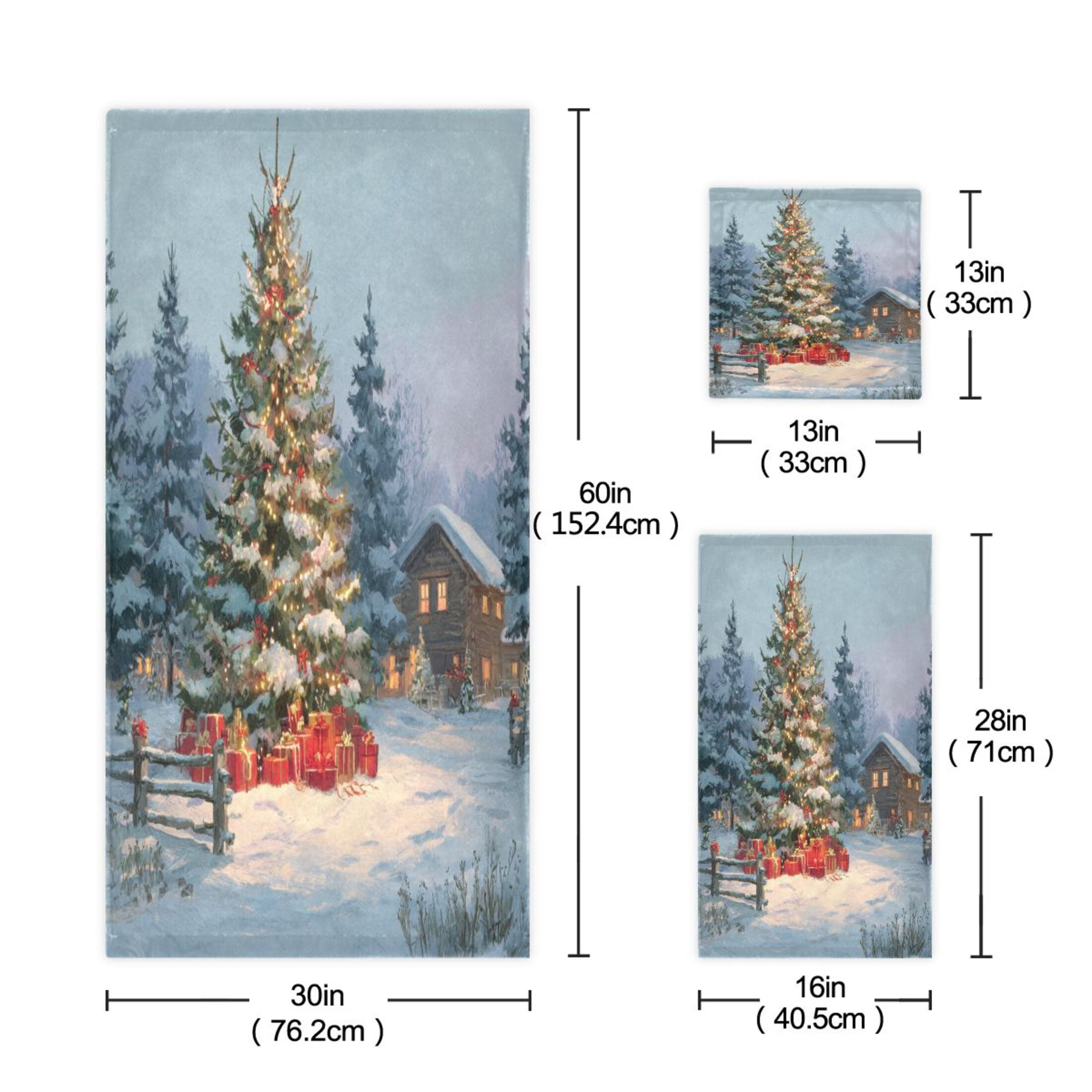 Three-Piece Towel Set Face Towel Towel Set Hand Towel Bath Towel Cotton Bath Towels Bath Towel Sets Hand Bath Towels Warm Christmas Tree