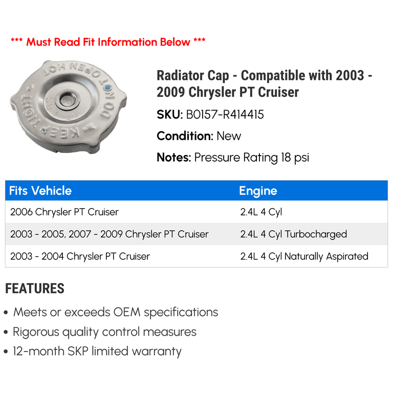 Pt Cruiser Radiator Cap Pt cruiser radiator cap pressure | WillowStreeHouseTreasures.com