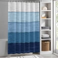 thumbnail image 3 of Blue Wood Grain Fabric Shower Curtain Rustic Ombre Wooden Stripes Washable Shower Curtains for Bathroom, Waterproof Bath Curtain with Hooks Home Decor 72x84in, 3 of 8