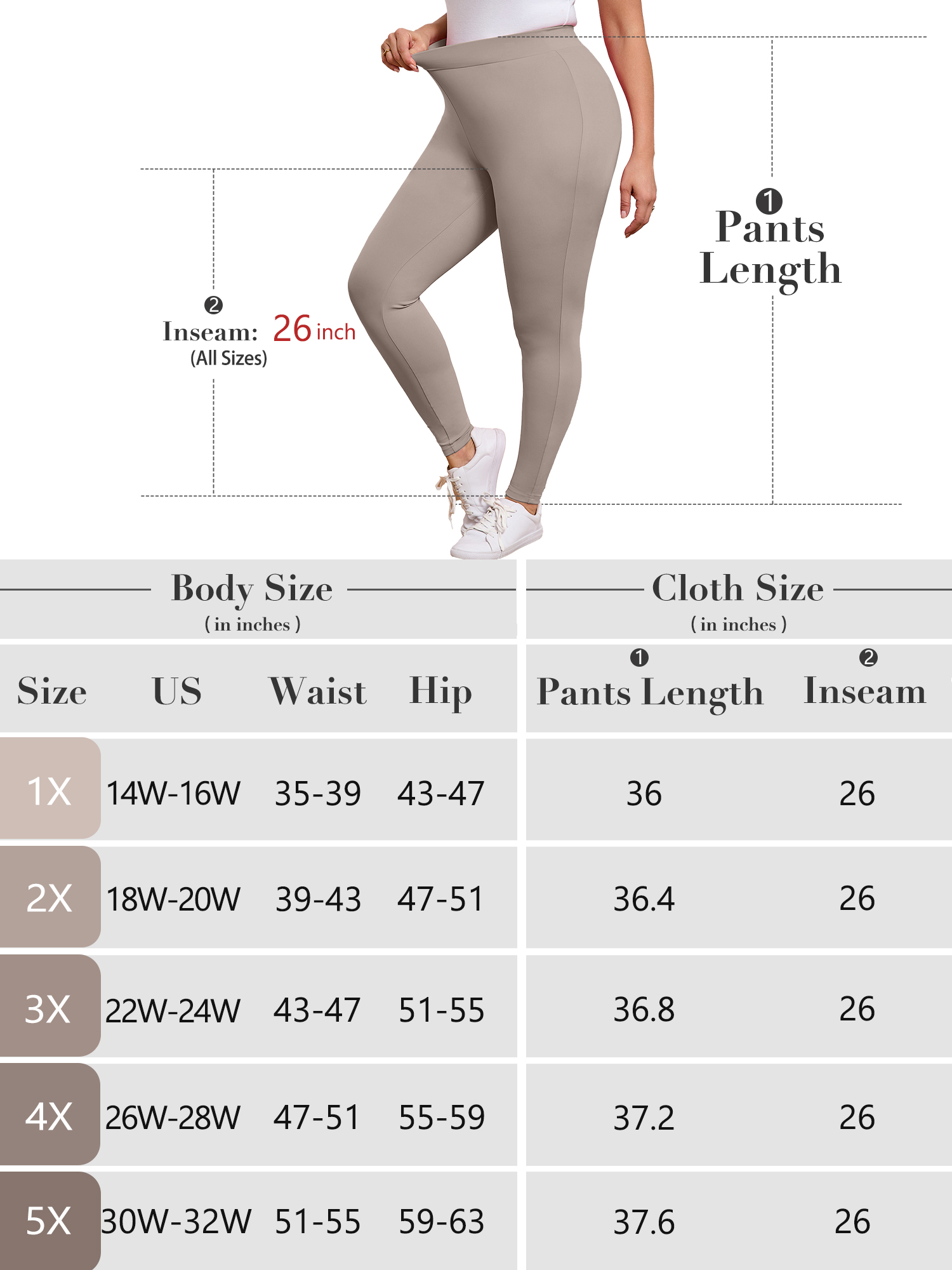 SHOWMALL Women's Plus Size High Waist Yoga Leggings Tummy Control photo 7