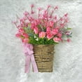 thumbnail image 3 of Artificial Tulip Wreath 16 Inch, Spring Summer Front Door Wreath Outdoor Indoor, Faux Plastic Tulip Flower Basket Wreath for Wedding Wall Home Decor, 3 of 8
