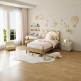 thumbnail image 3 of Twin Bed Frames,Upholstered Platform Bed Frame with Adjustable Headboard & LED Light,Twin Size Platform Bed with Wood Slats,No Box Spring Needed, 3 of 6