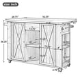 thumbnail image 2 of Euroco Outdoor Rolling Kitchen Island with Storage Shelves, Spice Racks, Towel Bars & Bottle, Foldable Stainless Steel Top, Solid Fir Wood Frame, Gray, 2 of 9