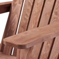 thumbnail image 4 of Homy Casa Outdoor Folding Adirondack Chair, Wooden Patio Chair for Backyard & Porch, Brown, 4 of 10