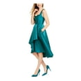thumbnail image 3 of Adrianna Papell Women's Sculpted High-Low Mikado Dress (4, Teal), 3 of 3