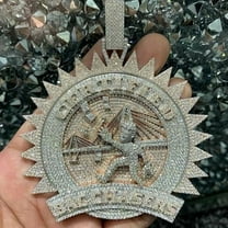 9.00 Round Cut Diamond Hip Hop Customize Pendant – 14K Gold Finish Iced Diamonds Hip Hop Men’s Pendant – Stylish Pave Diamond Charm for Men