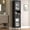 Black, variant on Amlancher 66.4in Tall Narrow Bathroom Storage Cabinet, Linen Tower with Door and Drawers for Small Spaces, Green
