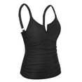 thumbnail image 2 of Firpearl Black Plus Size Underwire Tankini Tops for Women Slimming Bathing Suits Push Up Swimsuit Top for Big Busted US 18, 2 of 6