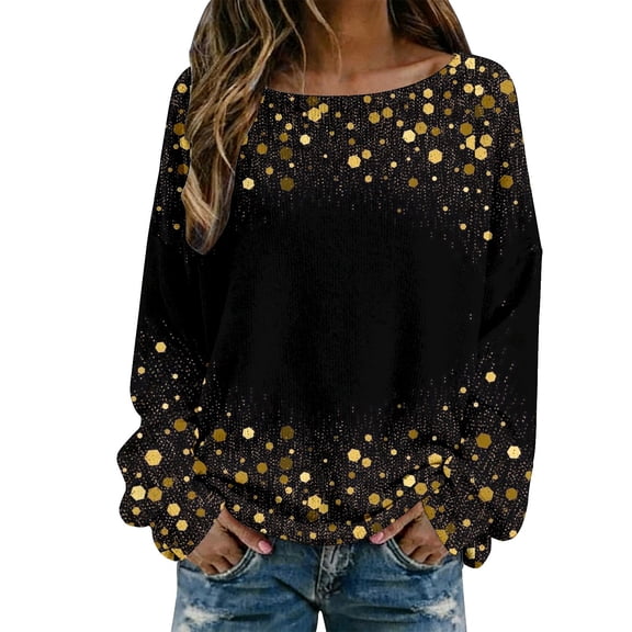 DHFJKG Sweaters For Women Knitted Long Sleeve Shirts Printed Crewneck Loose Fit Pullover Carnival Casual Spring Comfort Tops