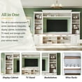 thumbnail image 4 of 4-Piece Entertainment Wall Unit with Bookshelves for TVs up to 70", Modern TV Stand Media Entertainment Center with Wine Racks, Drawers and Adjustable Shelves for Living Room, White, 4 of 9