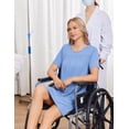thumbnail image 5 of Pinspark Hospital Gowns Open Back for Women Bedridden Nightgowns Back Opening Short Sleeve Post Surgery Tear Away Adaptive Dresses, 5 of 6