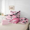 thumbnail image 6 of Manfei Pink Black Graffiti 7-Piece Twin Bedding Sets,Modern Abstract Geometric Bedding Comforter Set,Vitage Stripe Pattern Sheet Sets For Kids,Super Cozy Room Decor Reversible, 6 of 8
