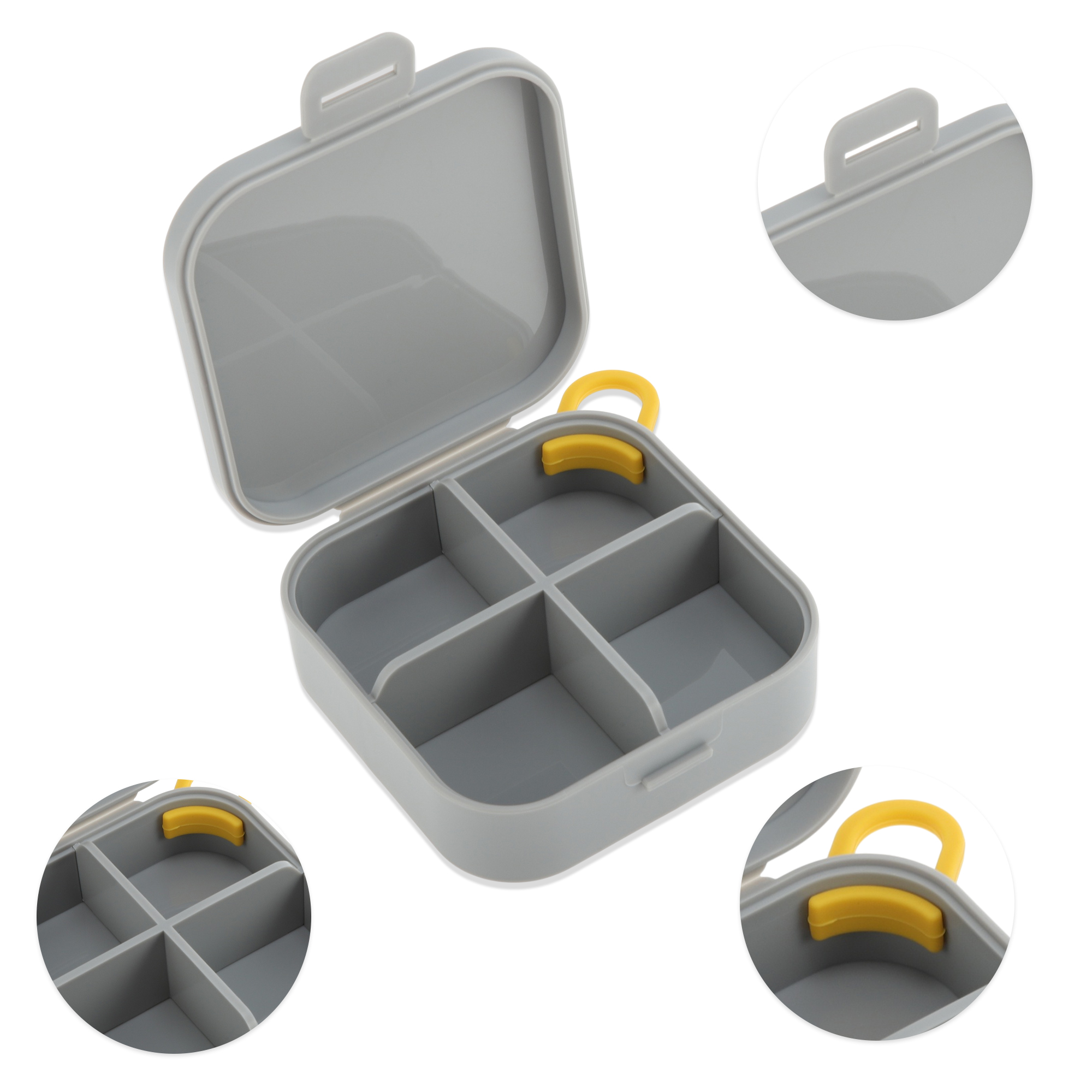 Unique Bargains Stylish Jewelry Box With Hooks And Compartments Gray, Yellow