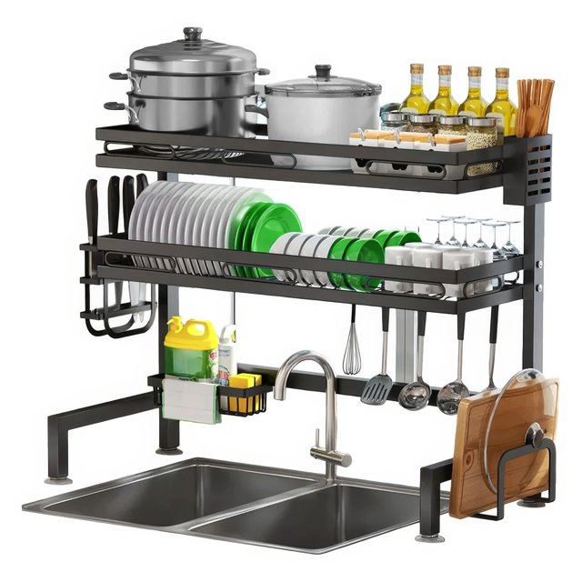 Escurridor de Trastes, Escurridor de Platos de 2 Niveles de Secado Rápido, Escurridors de Trastes sobre Fregadero para Organizador de Cocina Platos. Longitud 85 CM X Ancho 82 CM X Alto 28 CM