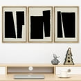 thumbnail image 2 of PixonSign Framed Canvas Print Wall Art Set Geometric Black Contemporary Color Block Abstract Shapes Illustrations Modern Art Minimalism Decorative for Living Room, Bedroom, Office - 16"x24"x3 NATURAL, 2 of 5