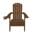 thumbnail image 3 of Alpine Corporation Dark Teak Folding Adirondack Chair w/Cup Holder and Ottoman, 3 of 5