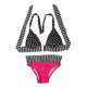 thumbnail image 4 of Traje de baño bikini vintage con flecos de talle alto YONGSHENG lunares Rojo y negro S M L XL, 4 of 5