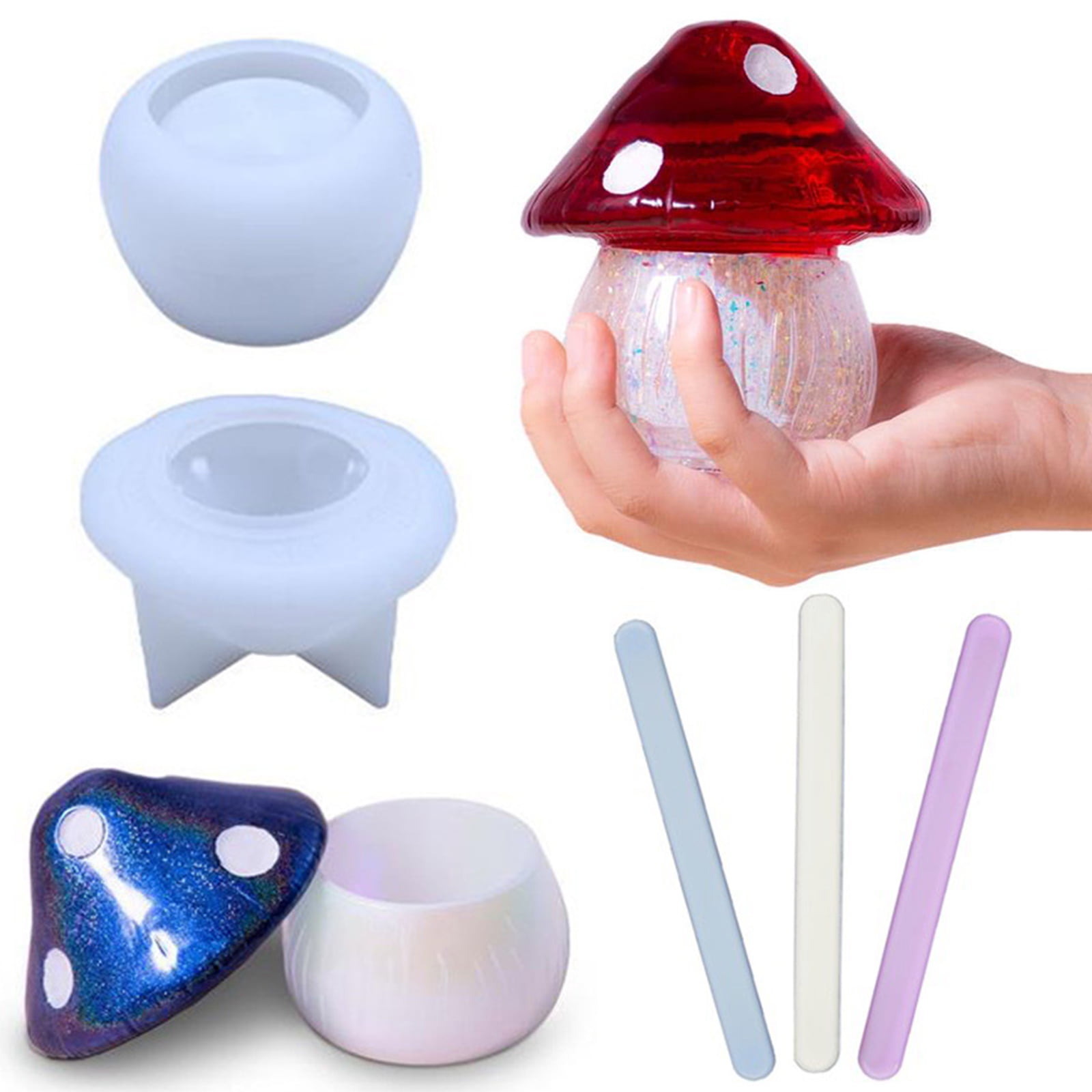 Jar Resin Molds Silicone,Mushroom Jars Silicone Molds With Lid Diy