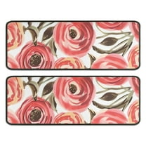Kitchen Rugs Sets Of 2,Pioneer Flower Floral Print Pattern Anti Fatigue Kitchen Mat Rugs Non Slip Washable,Decorative Kitchen Floor Mats for Kitchen,Sink,Laundry,17"x47" 17"x47"