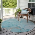 thumbnail image 6 of Addison Rugs Chantille Indoor/Outdoor Transitional Watercolors Teal Washable Round Rug, 8' x 8', 6 of 6