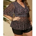 thumbnail image 5 of Swim Suits for Women Short Sleeve Flowy Tank Top with High Waisted Boyshort Modest Swimwear Plus Size Bathing Suit Fashion, 5 of 6
