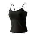thumbnail image 1 of Camiseta de tirantes sin mangas para mujer, con espalda elástica y tirantes finos ajustables. Negro XL, 1 of 9