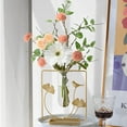 thumbnail image 3 of Metal Frame Tube Vase Tube Glass Planter Terrarium Geometric Metal Frame Vase 19.5x21x7.5cm  Hexagonal, 3 of 4