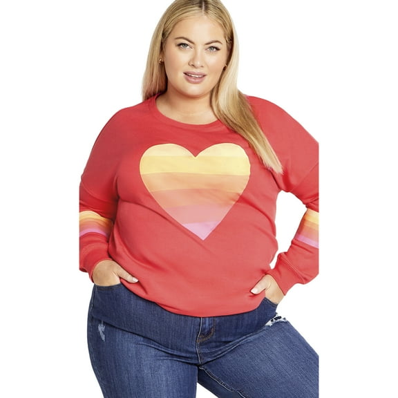 Avenue Women's Plus Size Rainbow Bright Sweater