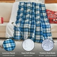 thumbnail image 2 of PMONPA Sherpa Blanket Throw , Plaid Throw Blankets for Sofa, Fluffy Plush Flannel Fleece Blankets and Throws for Adults (Grey, 50"x 60"), 2 of 4
