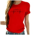 thumbnail image 2 of Fiudx Camisetas para Mujer Moda Mujer Casua Impresión Jersey Manga Corta Camiseta Tops Blusa, 2 of 4