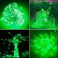 thumbnail image 4 of Battery Operated Copper Fairy Lights, 33ft 100 LED Waterproof Silver Wire String Light with Remote & Timer, 8 Modes Indoor Outdoor Xmas Tree Wedding Party Decorations, Green, 4 of 11