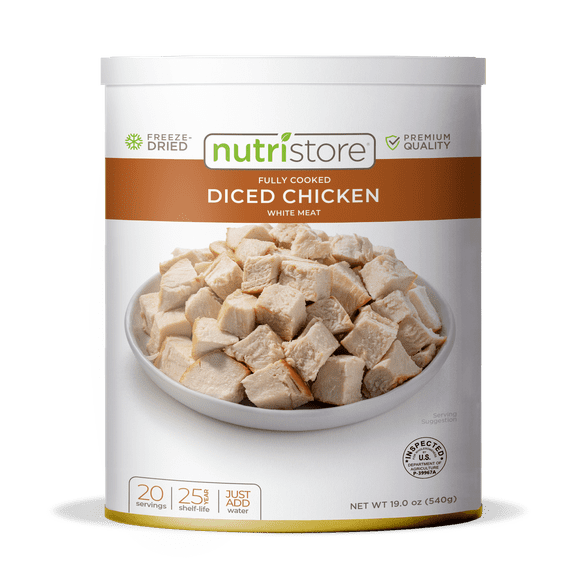 Nutristore Freeze Dried Chicken, Emergency Survival Bulk Food Storage (Pack of 10)