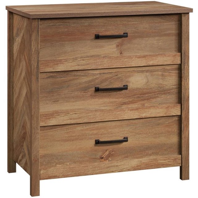 Bowery Hill Commode 3 Tiroirs en Bois Manufacturé Style Ferme Marron
