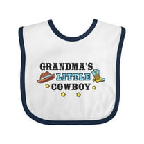 Inktastic Grandmas Little Cowboy with Cowboy Hat and Boots Boys Baby Bib