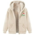 thumbnail image 6 of Womens Merry Christmas Hoodies Zip Up Fleece Lined Winter Hooded Coats Sherpa Warm Jackets With Pocket Clothes, 6 of 8