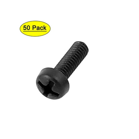 

Uxcell M2.5 x 8mm Nylon Cross Pan Head Machine Screws Black (50-pack)