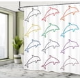 thumbnail image 5 of Ambesonne Abstract Art Shower Curtain, Jumping Dolphins, 69"Wx84"L, Multicolor, 5 of 5