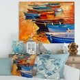 thumbnail image 2 of Boats During Warm Colourd Sunset In The Harbor I 8 in x 12 in Painting Canvas Art Print, by Designart, 2 of 4