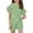 01#Light Green, variant on Girl's 2 Piece Outfit Ruffle Trim Flounce Short Sleeve Top and Drawstring High Waist Shorts Set