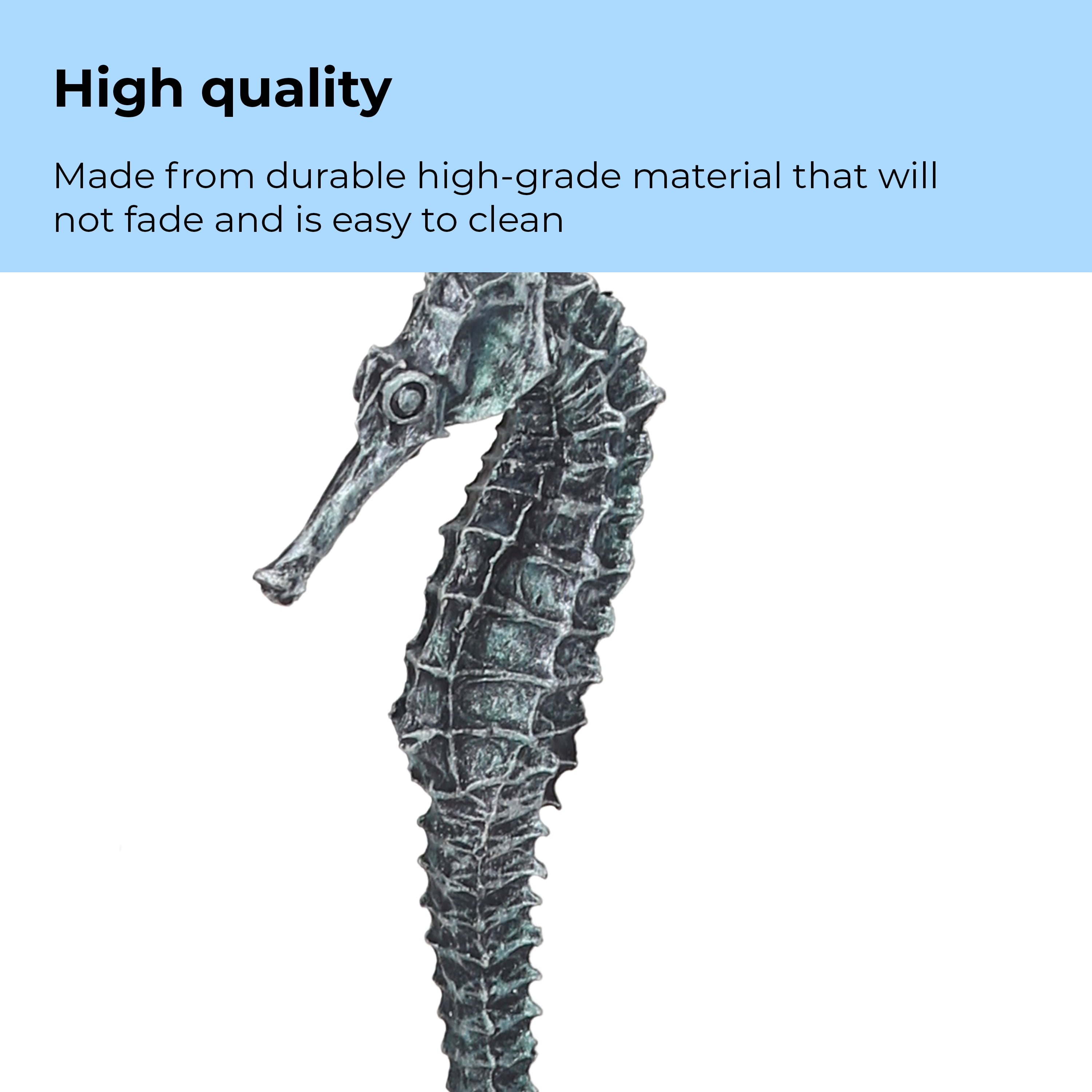 biOrb Aquarium Décor Seahorse Set of 3 - Ceramic, Metallic Black