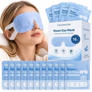 FACEMOON 16 Count Self-Heating Warm Eye Masks, Warm Compress for Dry Eye, Stye & Irritation Relief, Screen Fatigue & Eye Strain