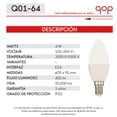 thumbnail image 3 of Qop Foco Led 4w Vela E14 3000k/6500k Paquete 10pz, 3 of 3