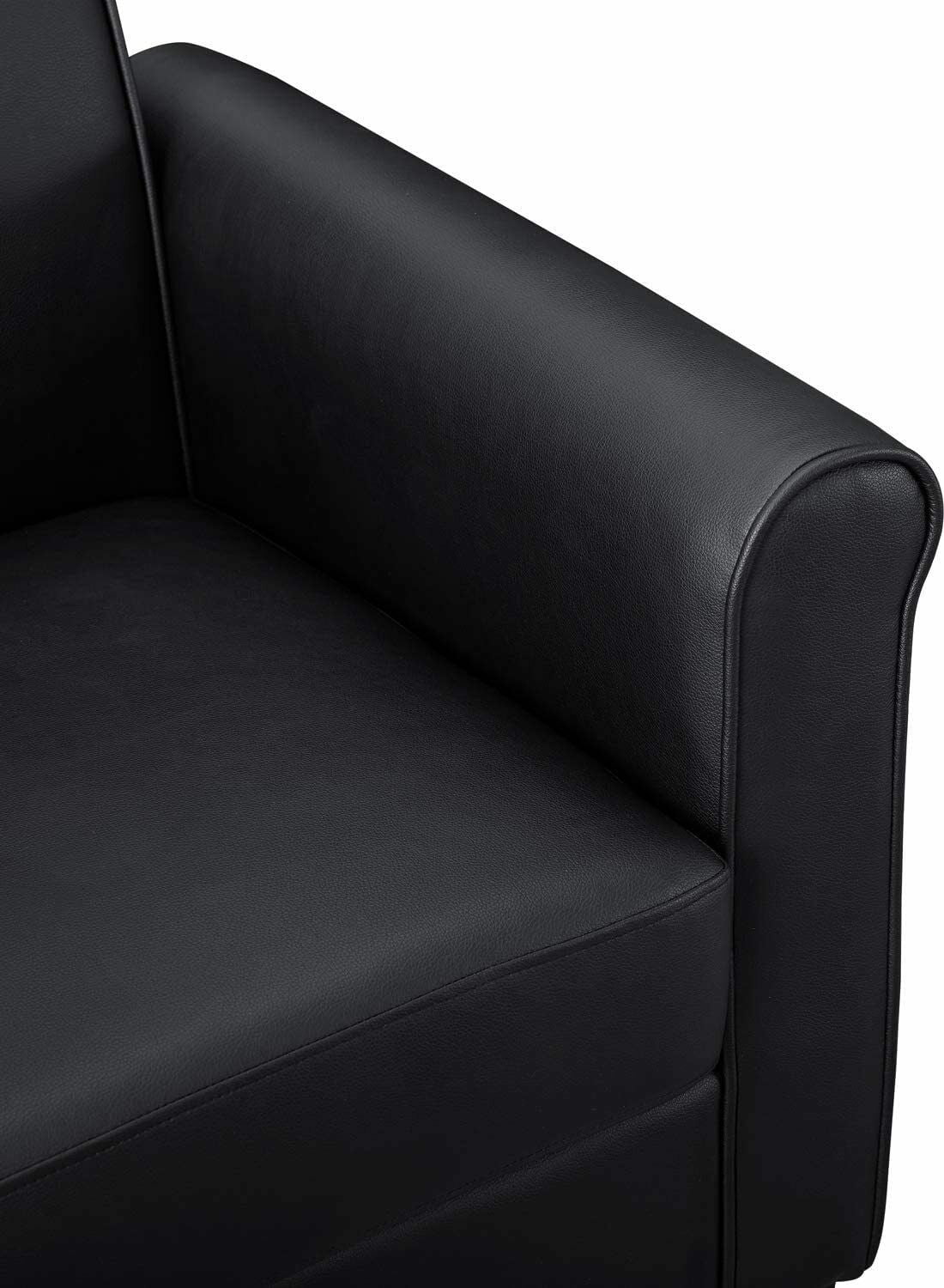 Modern PU Leather Arm Accent Sofa Seat Club Chair Living Room Home Furniture Black