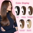 thumbnail image 5 of Short Hair Topper 12 Inch Layered Hair Toppers with Curtain Bangs for Women with Thinning Hair or Hair Loss Synthetic Wiglets Hair Pieces for Women(Ash Light Brown with Highlights), 5 of 6
